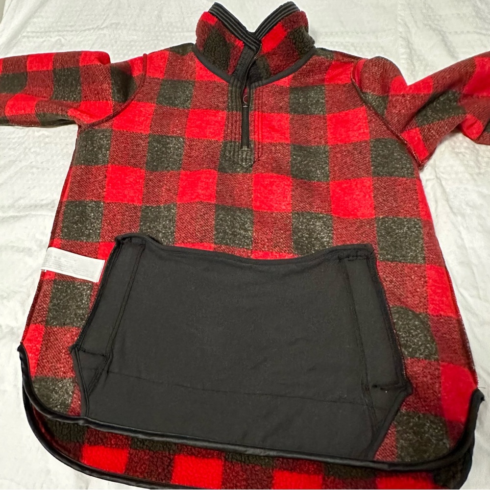 Abercrombie & Fitch buffallo plaid fleece red black size medium - Picture 5 of 11